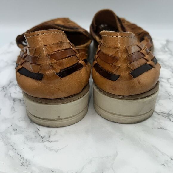 VISAR Mexican Leather Brown and Tan Huaraches Flats-9.5 - Picture 5 of 8
